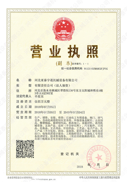 子公司營業(yè)執(zhí)照